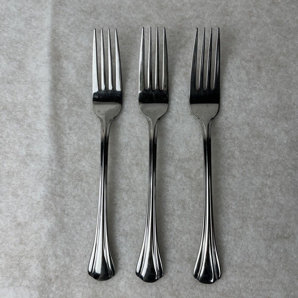 3 Pfaltzgraff MARGATE Stainless Dinner‎ Forks 7 3/8"